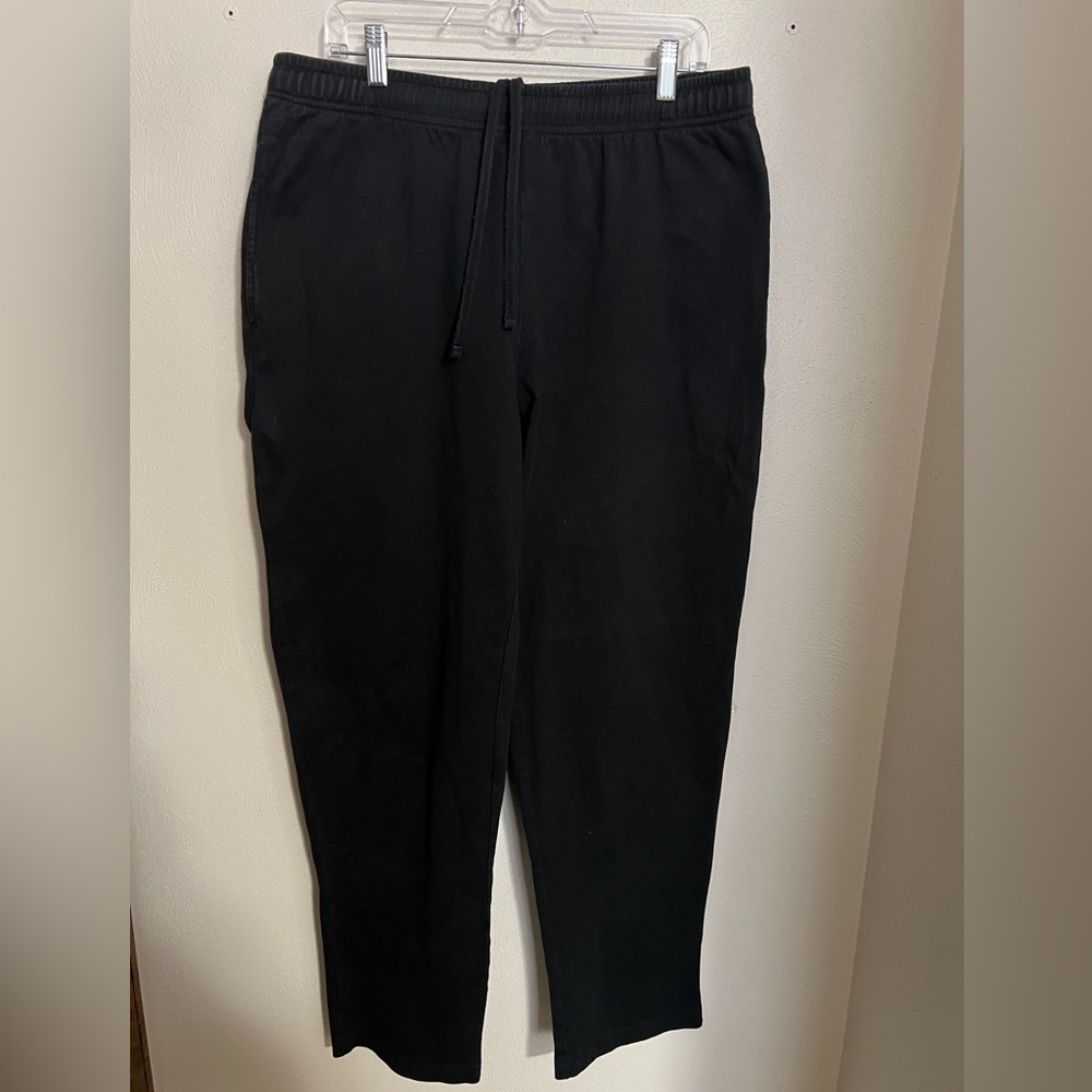 LAND'S END Classic 100% Cotton Casual Athleisure Sweatpants Black‎ Men's Size L